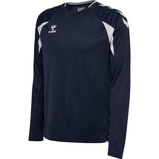 hummel Sportowa koszulka z długim rękawem hmlCORE 2.0 Jersey (przyjemne uczucie noszenia) granatowa/biała Mężczyźni
