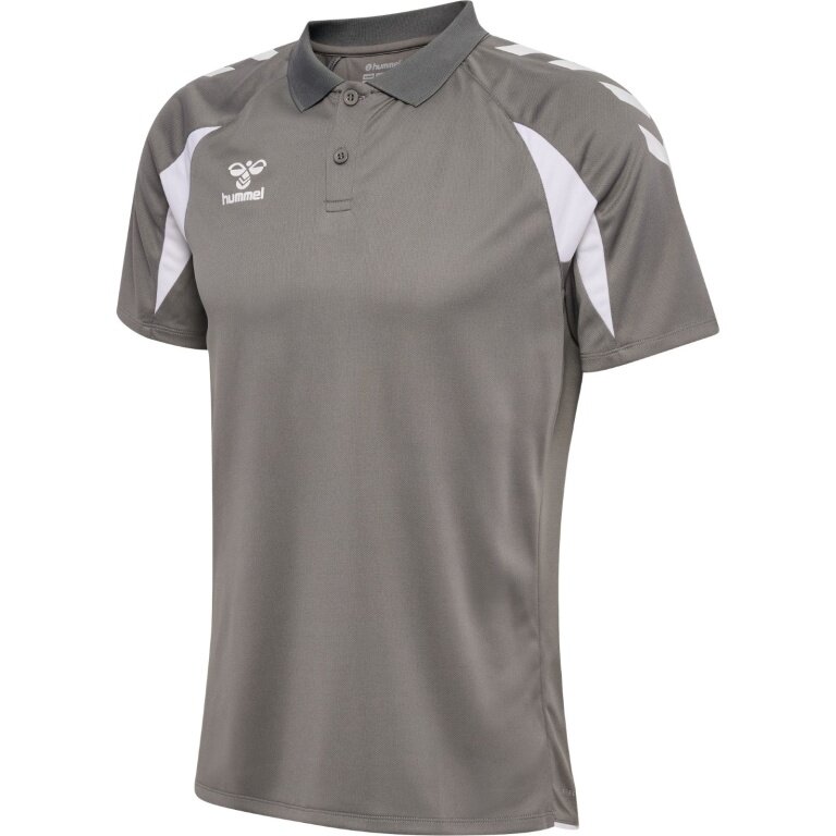 hummel Sport-Polo hmlCORE 2.0 (100% rec. poliester) szary/biały mężczyźni