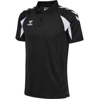 hummel Sport-Polo hmlCORE 2.0 (100% rec. poliester) czarny/biały mężczyźni