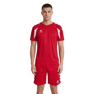 koszulka sportowa hmlCORE 2.0 (recyklingowany poliester, optymalna swoboda ruchów) krótki rękaw czerwono/biała męska