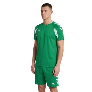 koszulka sportowa hmlCORE 2.0 (recyklingowany poliester, optymalna swoboda ruchów) krótki rękaw zielono/biała męska