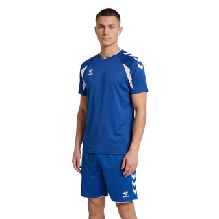 hummel Koszulka sportowa hmlCORE 2.0 (recyklingowany poliester, optymalna swoboda ruchów) krótki rękaw niebiesko-biała męska