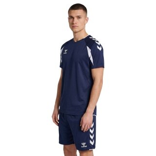 hummel Koszulka sportowa hmlCORE 2.0 (recyklingowany poliester, optymalna swoboda ruchów) krótki rękaw granatowy/biały męska