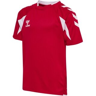 koszulka sportowa hmlCORE 2.0 (recyklingowany poliester, optymalna swoboda ruchów) krótki rękaw czerwono-biała dla chłopców