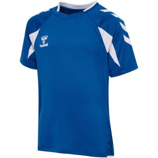 hummel Koszulka sportowa hmlCORE 2.0 (recyklingowany poliester, optymalna swoboda ruchów) krótki rękaw niebiesko-biała dla chłopców