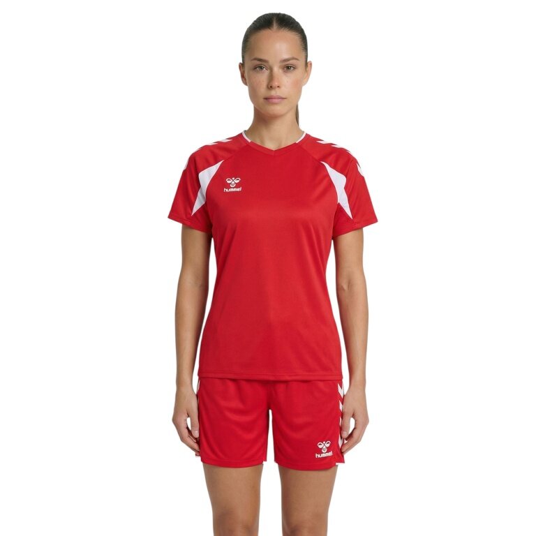 koszulka sportowa hmlCORE 2.0 (recyklingowany poliester, optymalna swoboda ruchów) czerwona/biała damska