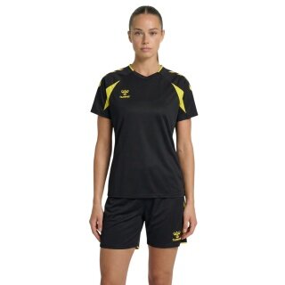 hummel Koszulka sportowa hmlCORE 2.0 (recyklingowany poliester, optymalna swoboda ruchów) czarna/żółta damska