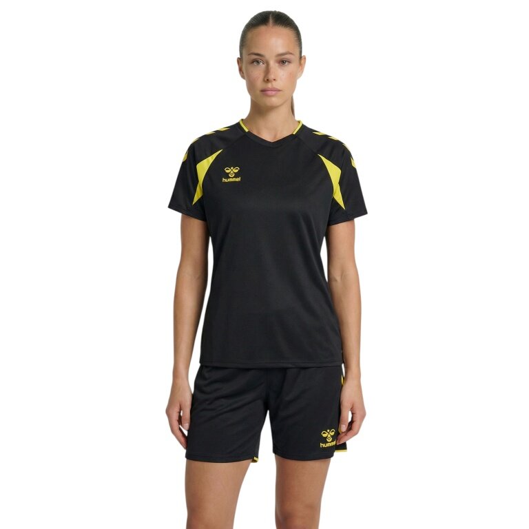hummel Koszulka sportowa hmlCORE 2.0 (recyklingowany poliester, optymalna swoboda ruchów) czarna/żółta damska