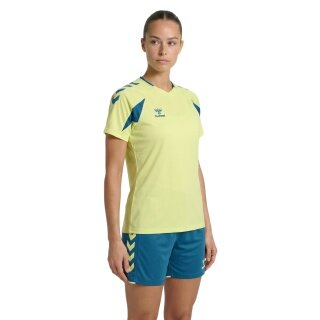hummel Koszulka sportowa hmlCORE 2.0 (recyklingowany poliester, optymalna swoboda ruchów) krótki rękaw jasny żółty/niebieski damska