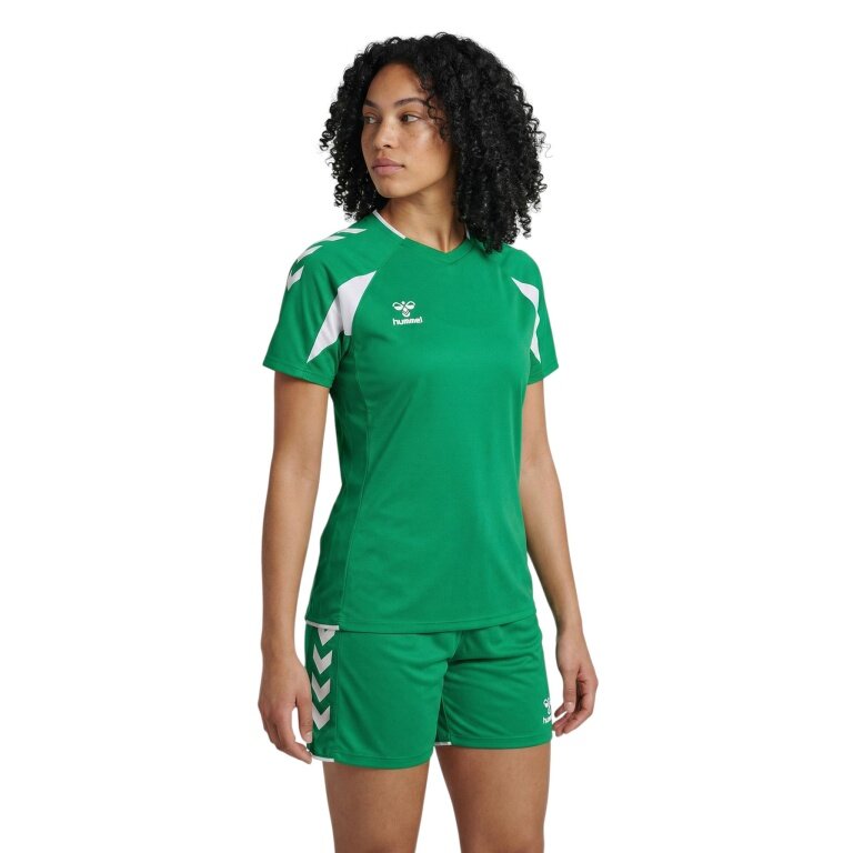 hummel Koszulka sportowa hmlCORE 2.0 (recyklingowany poliester, optymalna swoboda ruchów) krótki rękaw zielono/biała damska