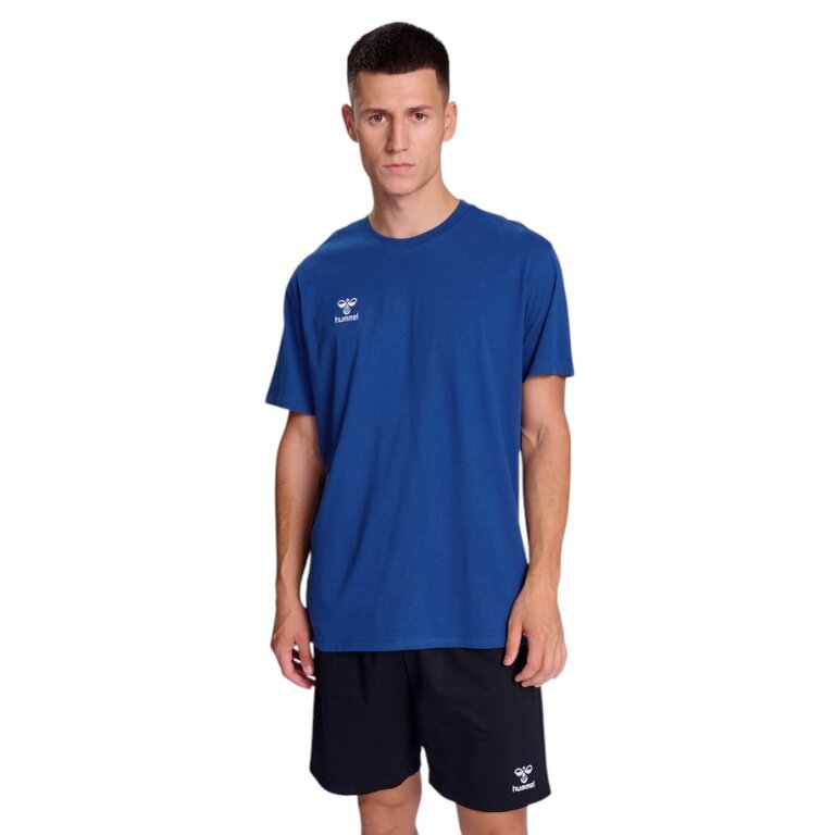 hummel Sport/Wolny czas T-shirt hmlGO 2.0 (Bawełna organiczna, klasyczny design) Krótki rękaw królewski niebieski Mężczyźni