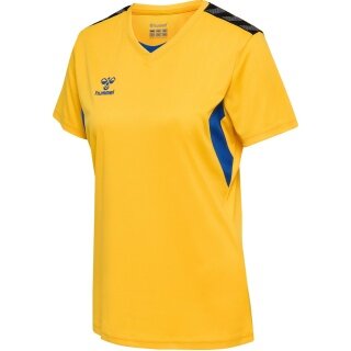hummel Koszulka sportowa hmlAUTHENTIC Jersey (100% poliester) Krótki rękaw żółto-niebieska Damska