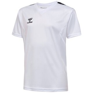 hummel Sportowa koszulka hmlAUTHENTIC Jersey (100% poliester) Krótki rękaw biało/czarna Dziecięca