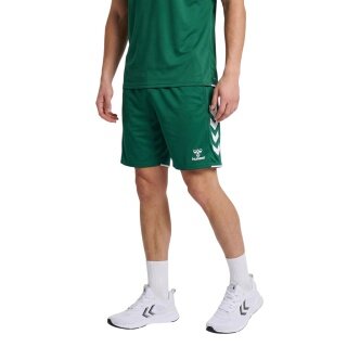 spodenki sportowe hmlCORE 2.0 krótkie (przyjemne w noszeniu) ciemnozielone/białe męskie