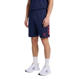 spodenki sportowe hmlCORE 2.0 Hummel (przyjemne wrażenie noszenia) krótkie granatowo/czerwone męskie