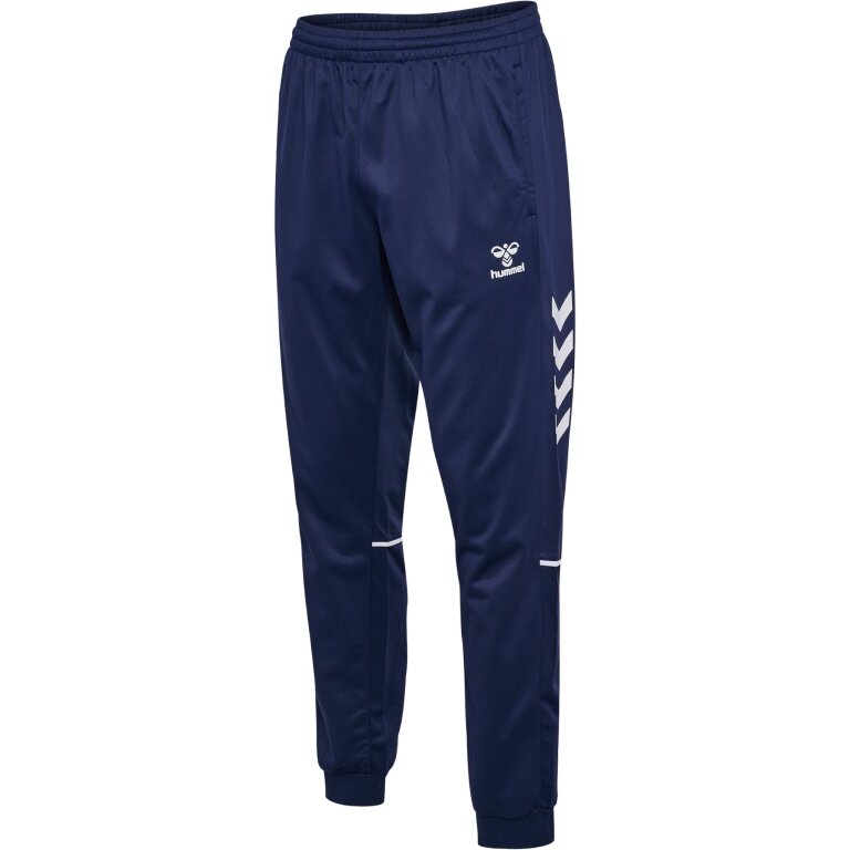 spodnie sportowe hmlCORE 2.0 Track Pants (100% rec. poliester) długie granatowe/białe męskie
