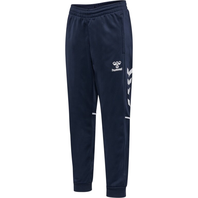 spodnie sportowe hmlCORE 2.0 Track Pants (100% recyklingowany poliester) długie granatowe/białe dziecięce