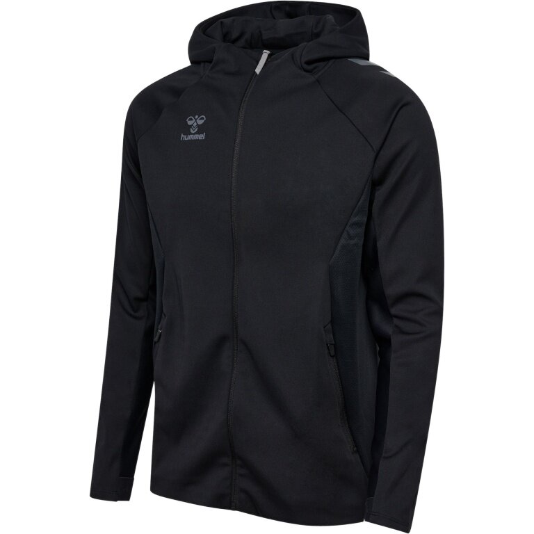 hummel Kurtka treningowa hmlCIMA 2.0 Zip Hoodie (recyklingowany poliester, z kapturem) czarna Męska