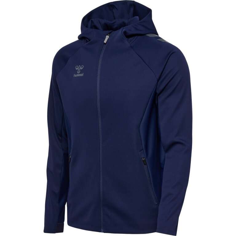 hummel Kurtka treningowa hmlCIMA 2.0 Zip Hoodie (recyklingowany poliester, z kapturem) granatowa Męska