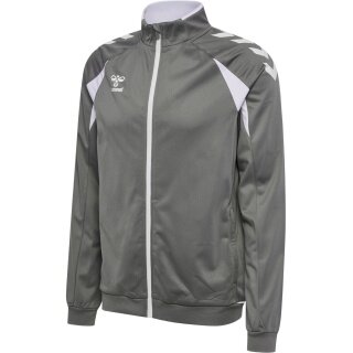 hummel Kurtka treningowa hmlCORE 2.0 Track Zip (100% rec. poliester) szara/biała męska