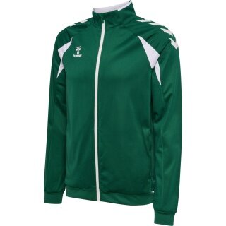 hummel Kurtka treningowa hmlCORE 2.0 Track Zip (100% rec. poliester) ciemnozielona/biała męska