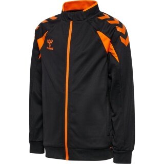 hummel Kurtka treningowa hmlCORE 2.0 Track Zip (100% rec. poliester) czarna/pomarańczowa dla chłopców