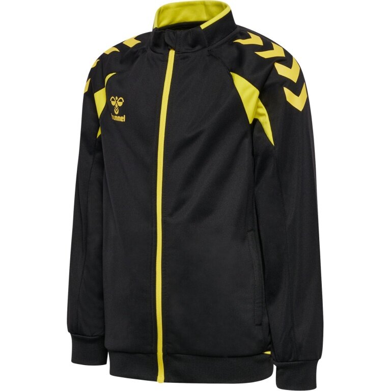 hummel Kurtka treningowa hmlCORE 2.0 Track Zip (100% rec. poliester) czarna/żółta dla chłopców