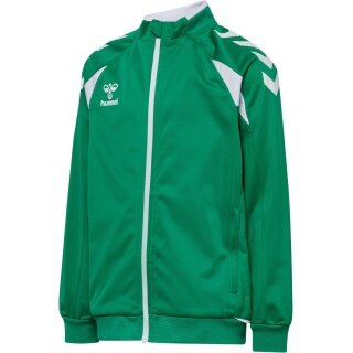 hummel Kurtka treningowa hmlCORE 2.0 Track Zip (100% rec. poliester) zielona/biała dla chłopców