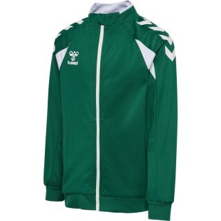 hummel Kurtka treningowa hmlCORE 2.0 Track Zip (100% rec. poliester) ciemnozielona/biała dla chłopców