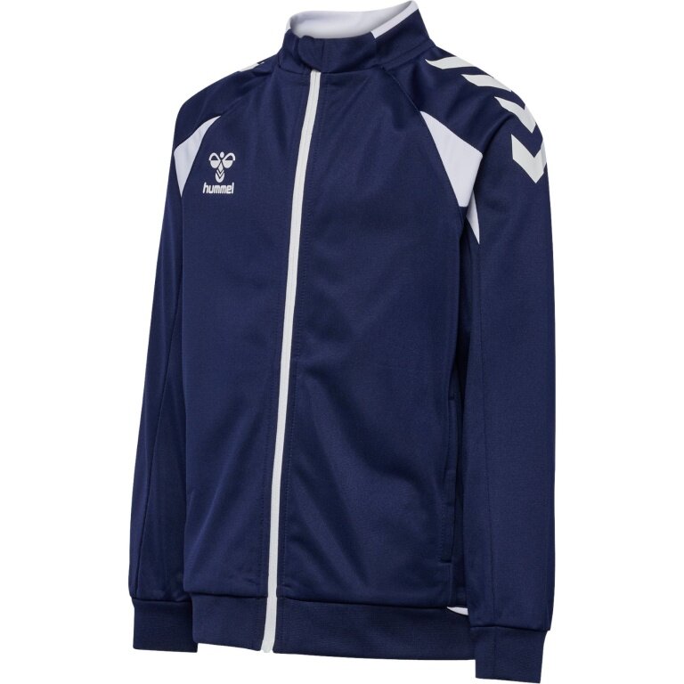 hummel Kurtka treningowa hmlCORE 2.0 Track Zip (100% rec. poliester) granatowo/biała dla chłopców