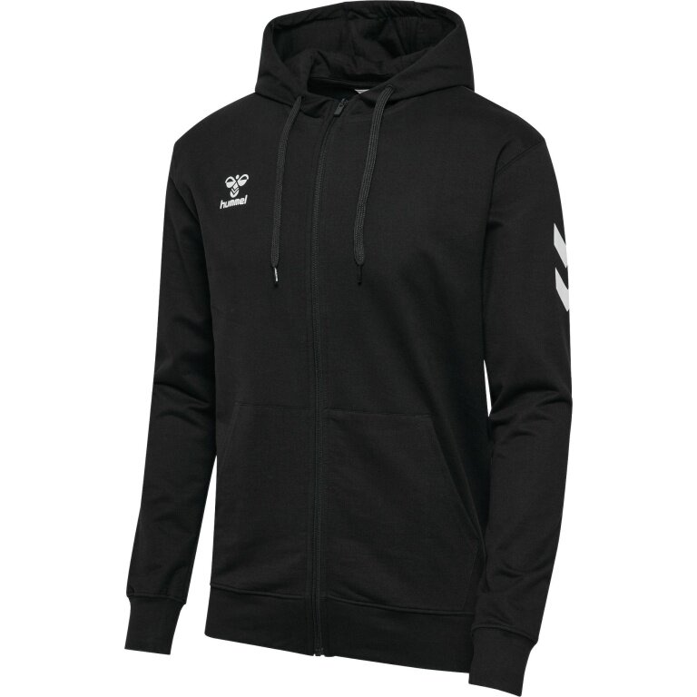 hummel Kurtka treningowa hmlGO 2.0 Chevron Full-Zip Hoodie (bawełna, z kapturem) czarna męska