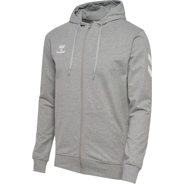 hummel Kurtka treningowa hmlGO 2.0 Chevron Full-Zip Hoodie (bawełna, z kapturem) szara męska