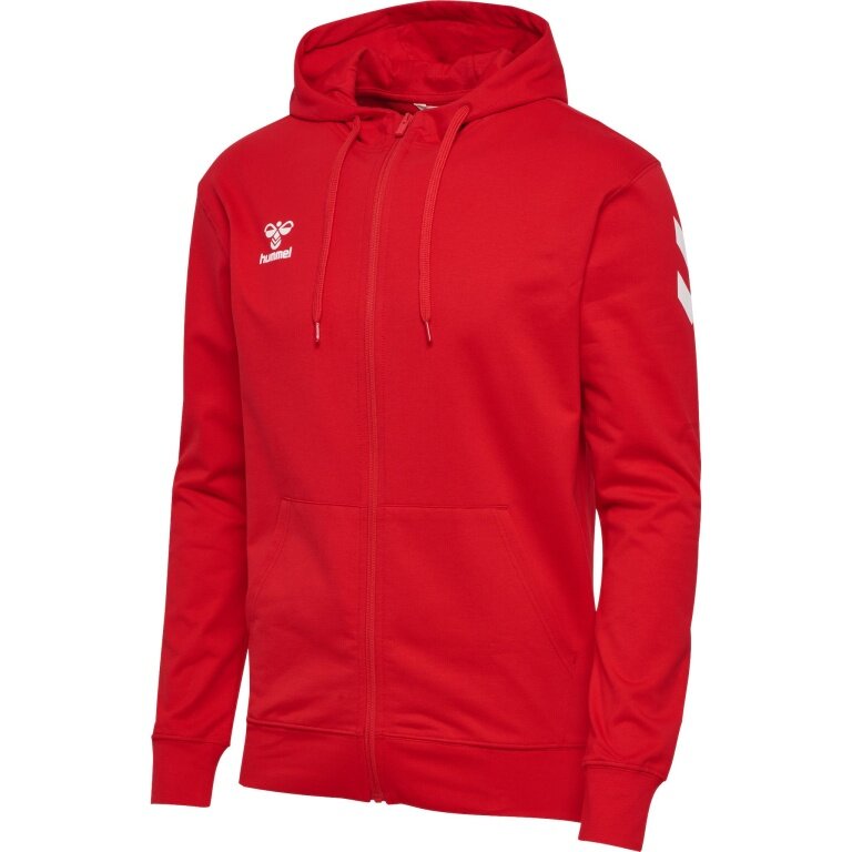 hummel Kurtka treningowa hmlGO 2.0 Chevron Full-Zip Hoodie (Bawełna, z kapturem) czerwona Mężczyźni