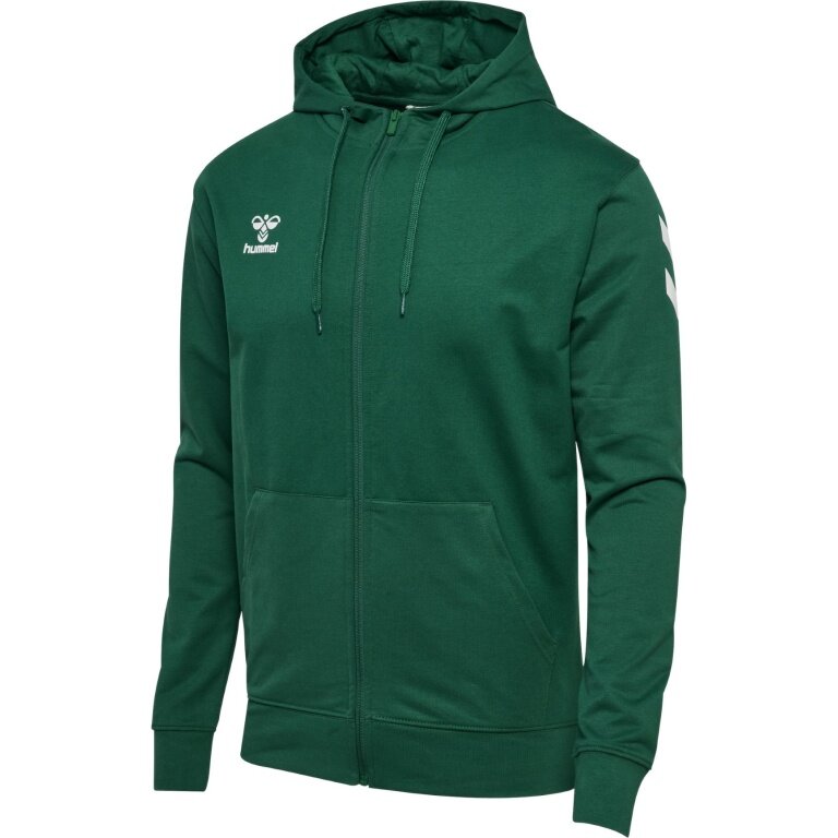 hummel Kurtka treningowa hmlGO 2.0 Chevron Full-Zip Hoodie (bawełna, z kapturem) ciemnozielona męska