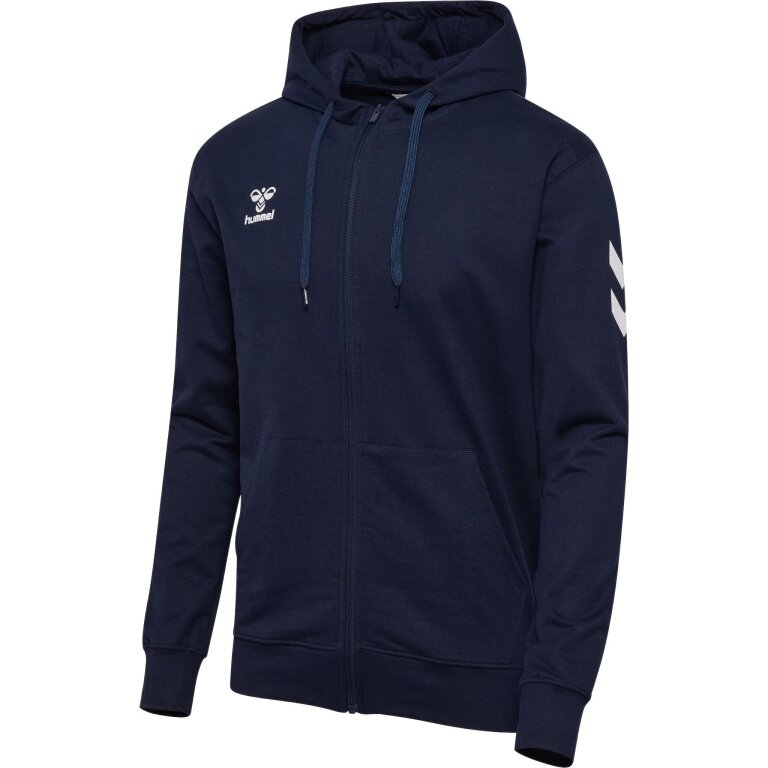 hummel Kurtka treningowa hmlGO 2.0 Chevron Full-Zip Hoodie (bawełna, z kapturem) granatowa męska