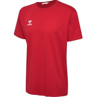 hummel Sport/Czas wolny T-shirt hmlGO 2.0 (Bawełna organiczna, klasyczny design) Krótki rękaw czerwony Mężczyźni