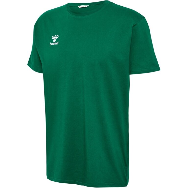 hummel Sport/Czas wolny T-shirt hmlGO 2.0 (Bawełna organiczna, klasyczny design) Krótki rękaw ciemnozielony Mężczyźni