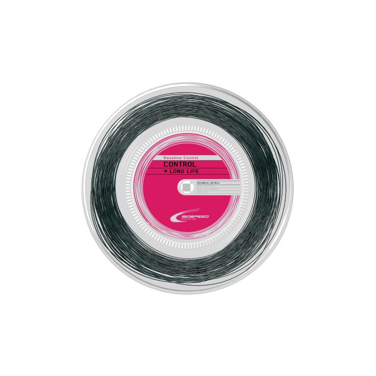 IsoSpeed Sznur tenisowy Baseline Control+LongLife (Kontrola+Trwałość) czarny 200m rolka