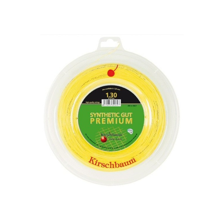 Kirschbaum Sznur tenisowy Synthetic Gut Premium (Uniwersalny+Trwałość) złoty 200m rolka