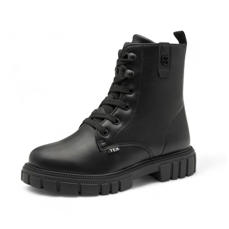 s.Oliver zimowe botki 5-45297-45 Tex Membrane (z bocznym zamkiem błyskawicznym, Soft Foam) czarne dziewczęce