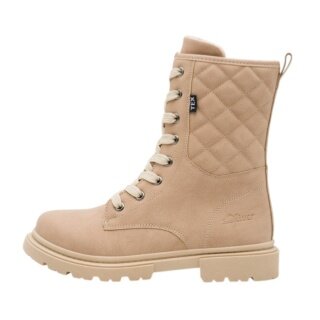 s.Oliver zimowe botki 5-46223-43-355 - z podszewką - piaskowy brąz dziewczęce