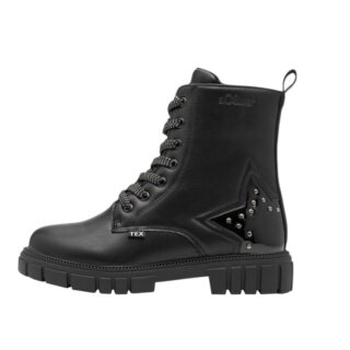 s.Oliver zimowe buty 5-46200-43 z membraną Tex i miękką pianką czarne dziewczęce