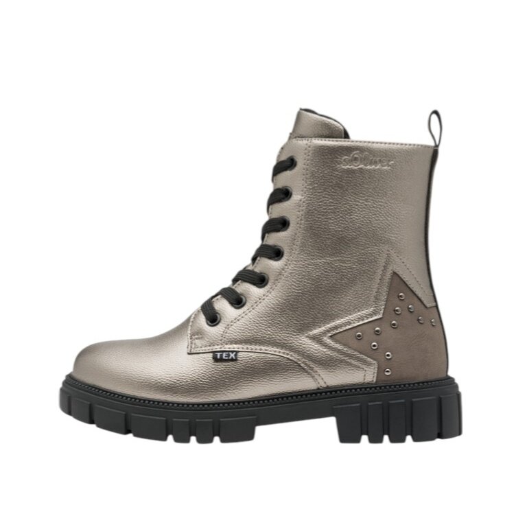 s.Oliver zimowe botki 5-46200-43 z membraną Tex i miękką pianką złote/brązowe dziewczęce