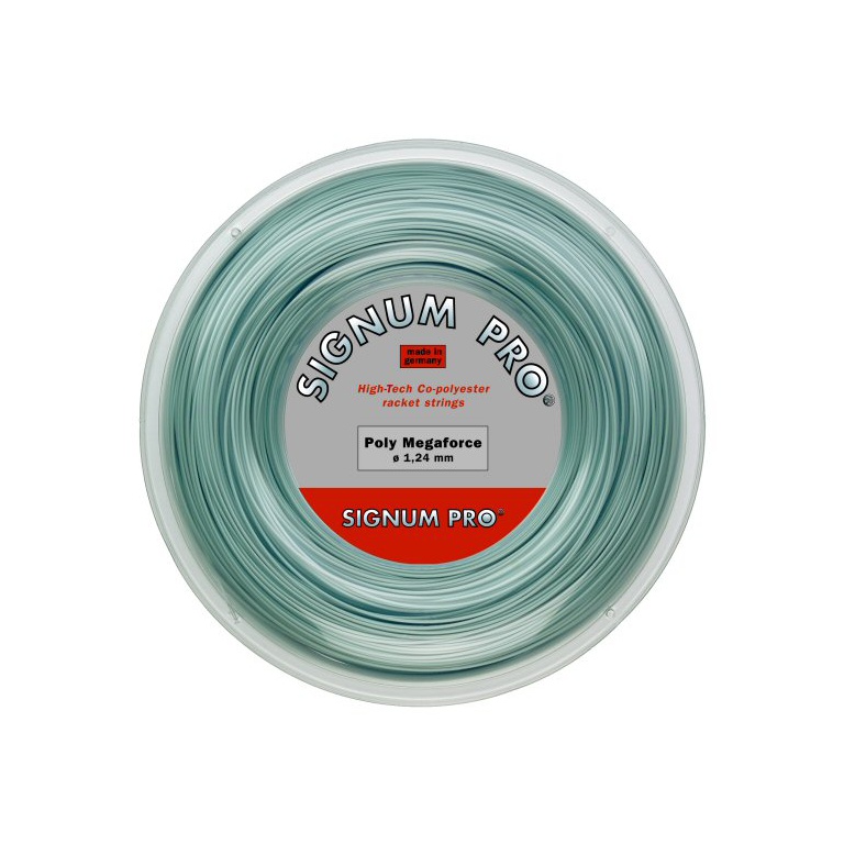 Signum Pro Sznur tenisowy Poly Megaforce (Trwałość+Moc) srebrny 200m rolka
