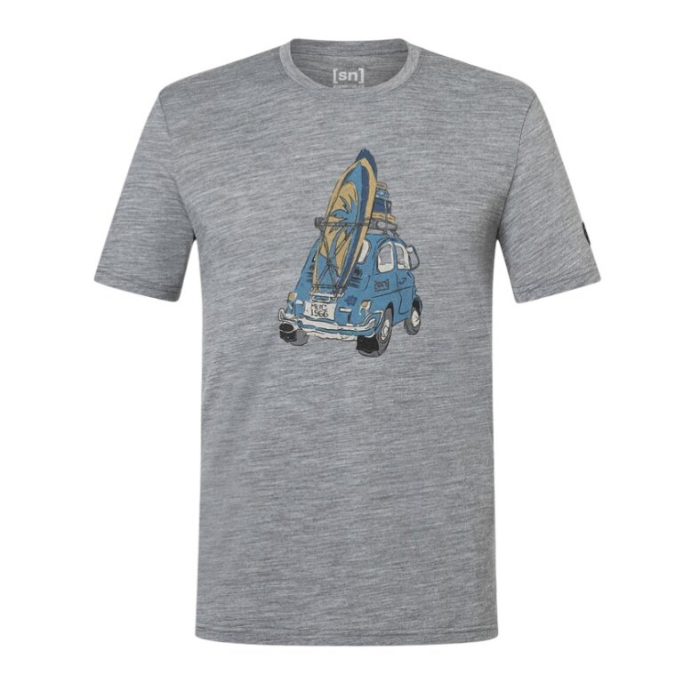 super natural T-shirt Freizeit Carsurf (mieszanka merino) szary męski