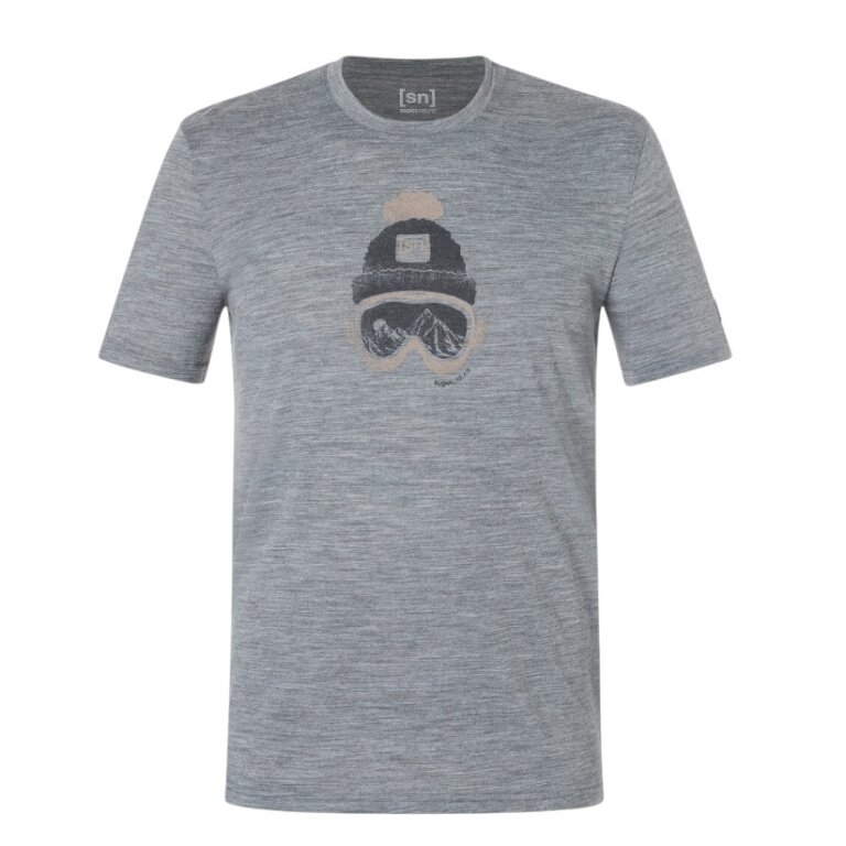 super natural T-shirt Freizeit Gogeanie (Merino-Mix) szary melange męski