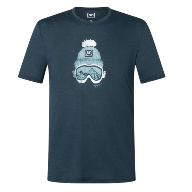 super natural T-shirt Freizeit Gogeanie (mieszanka merino) ciemnoniebieski męski