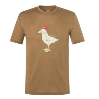 super natural T-shirt Freizeit Johnny (mieszanka merino) brązowy męski