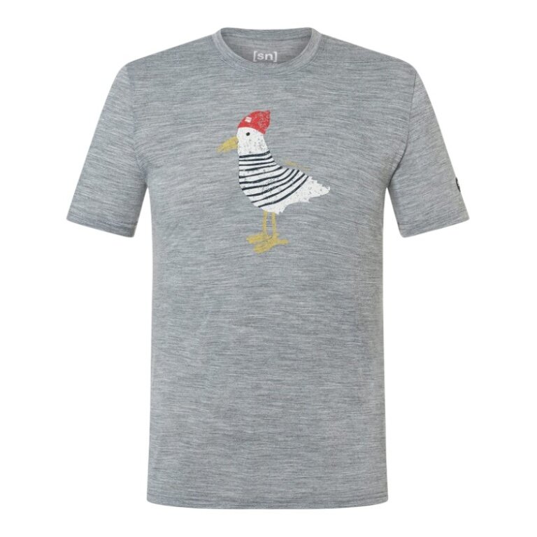 super natural T-shirt Freizeit Johnny Tee (Merino-mieszanka) szary męski