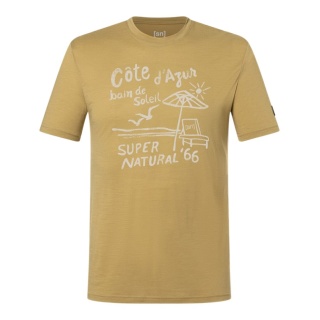 super natural koszulka Freizeit-Tshirt Wood Cote D'Azur Tee (Merino-Mix) żółta męska